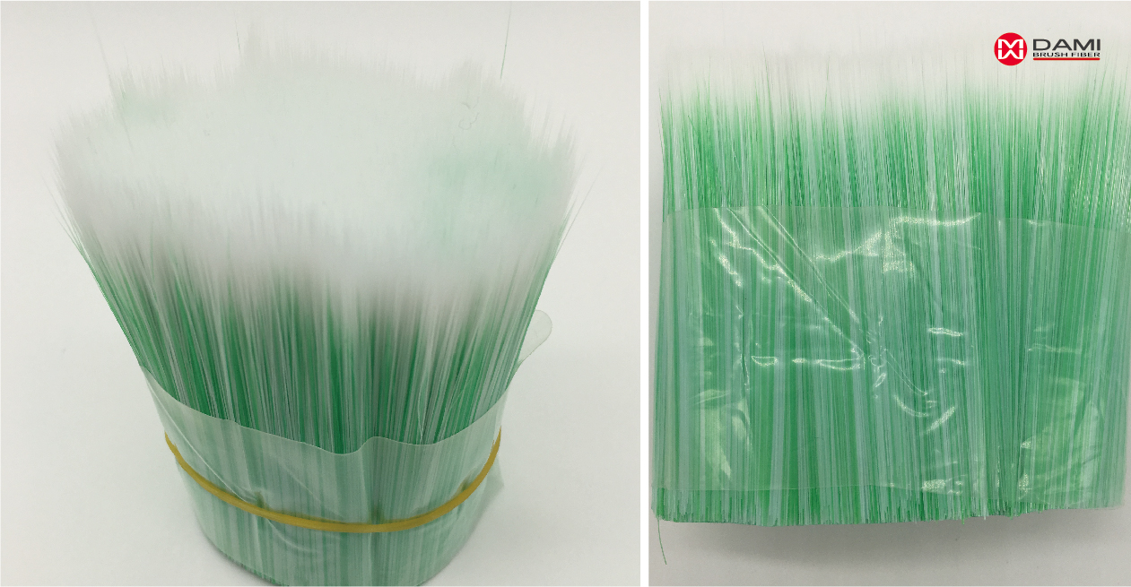 White mixed Green Tapered Bristle Paint Brush Filament插图