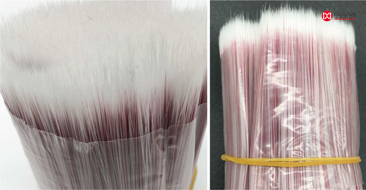 White mix Burgundy Tapered Synthetic Brush Bristle Filament插图