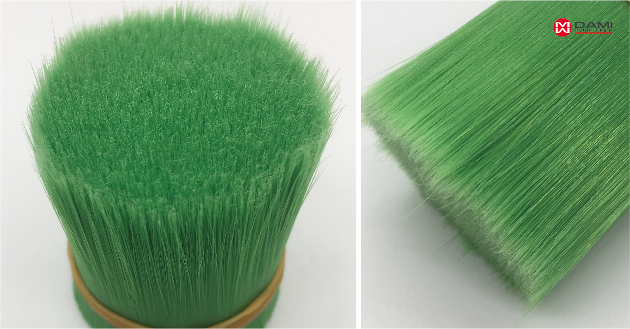 Green PBT PET Solid Tapered Bristle Paint Brush Filament插图