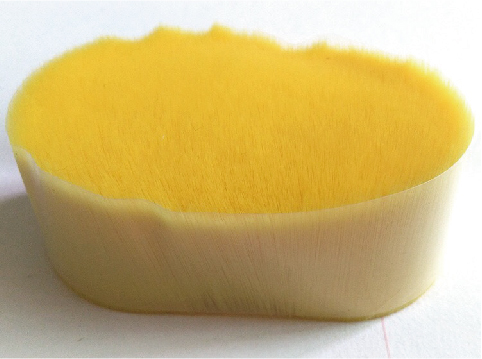 Lemon yellow PBT PET Nylon Tapered Brush Hair Bristle